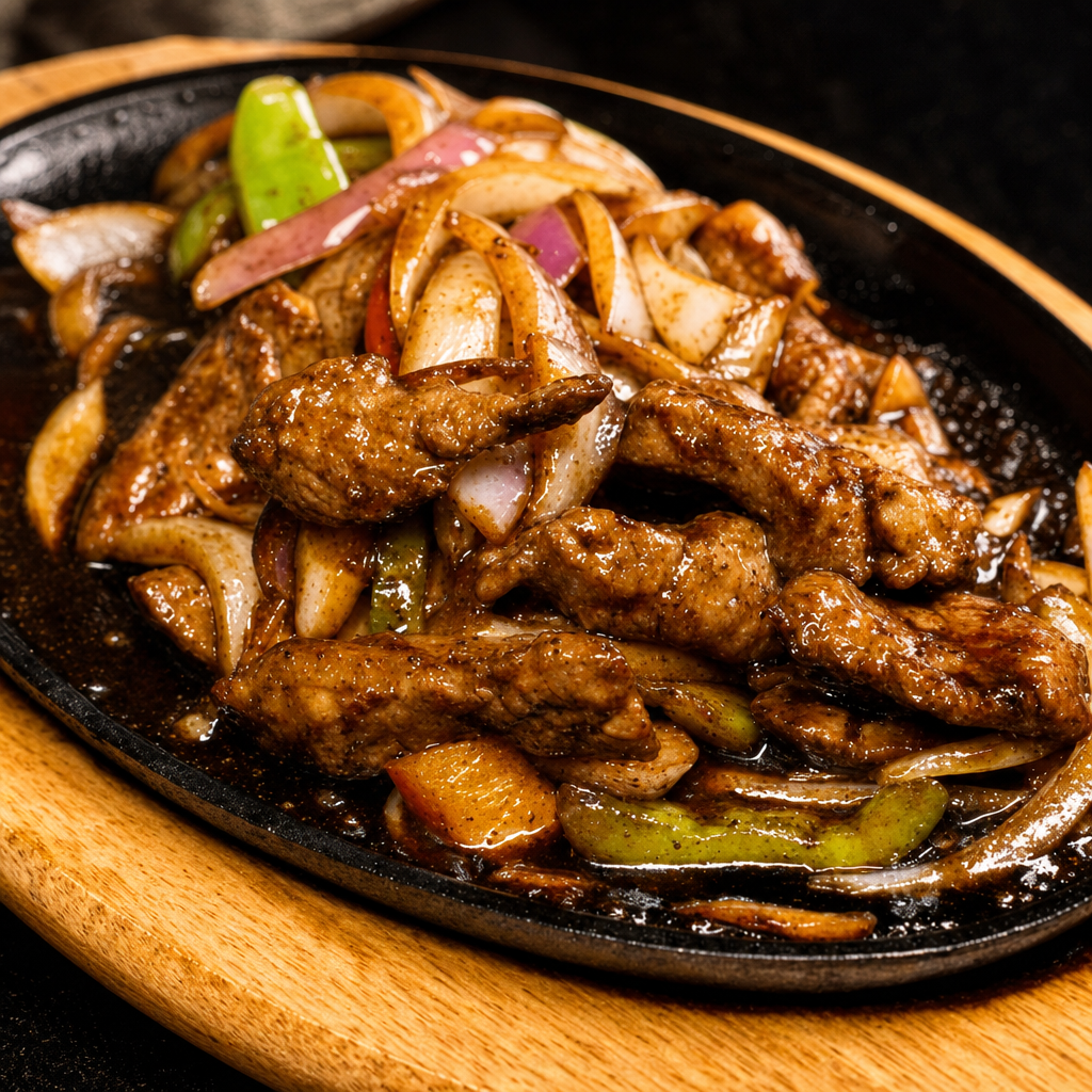 Szechwan Steak with Black Pepper Sauce.