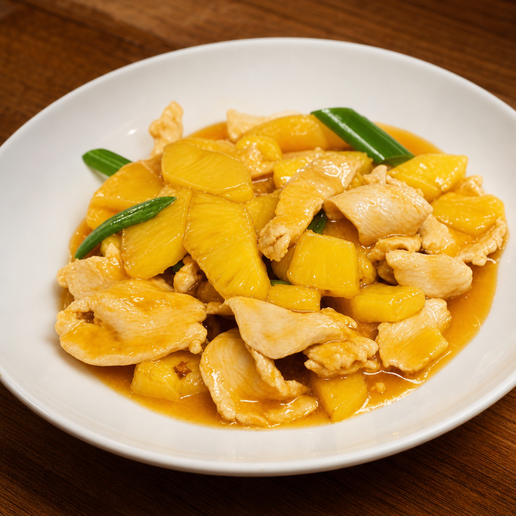 Pineapple Chicken (OR) Shrimp.