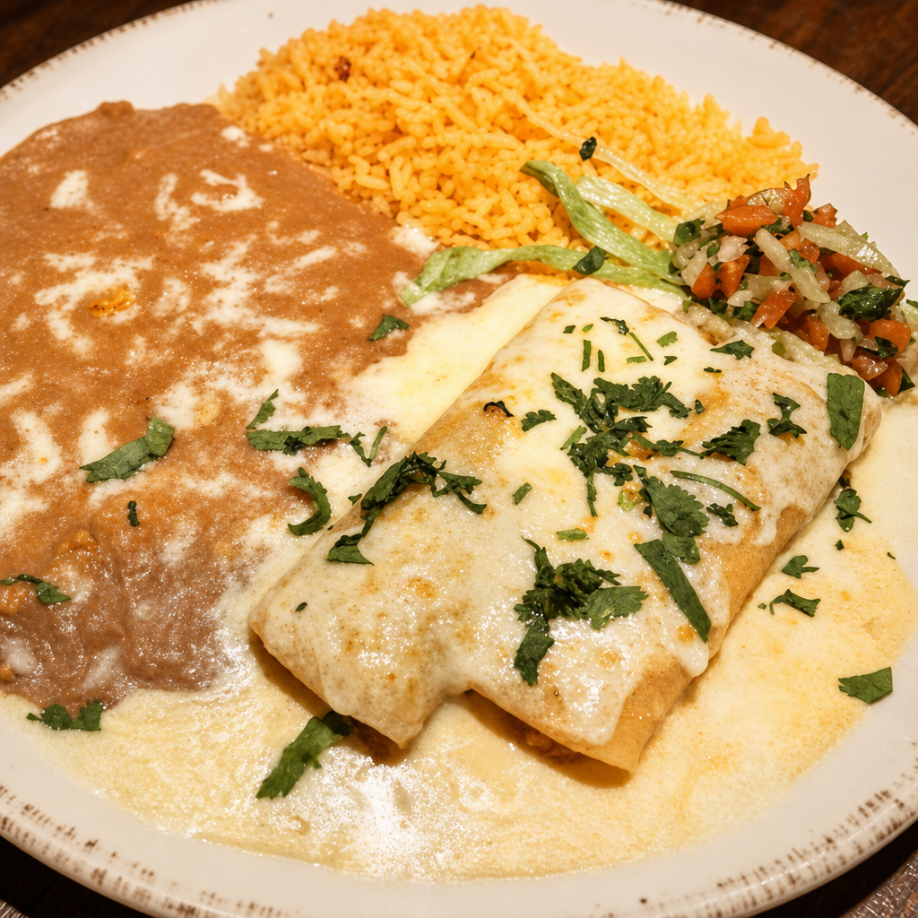 Two crab enchiladas 