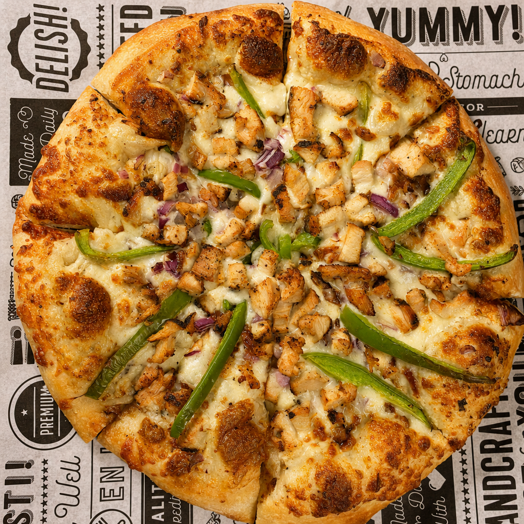 White Garlic Chicken Neapolitan pizza.