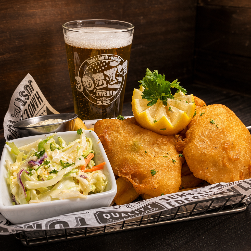 Beer Battered Fish & Chips.