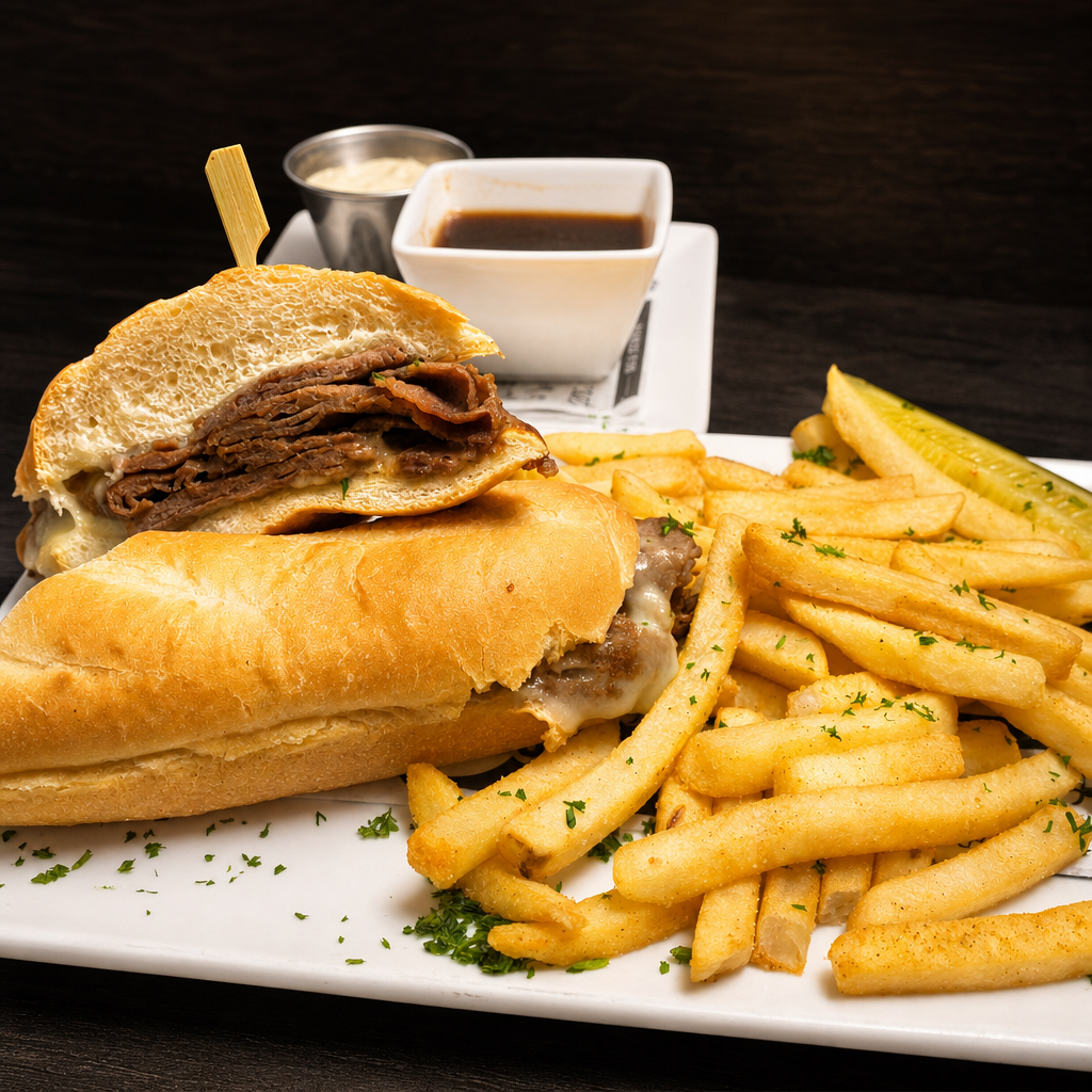 Beef Dip Sandwich.