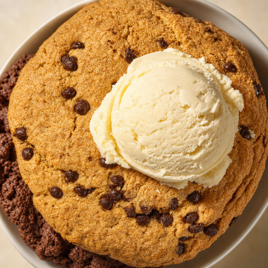 Chocolate Chip Skillet Cookie.