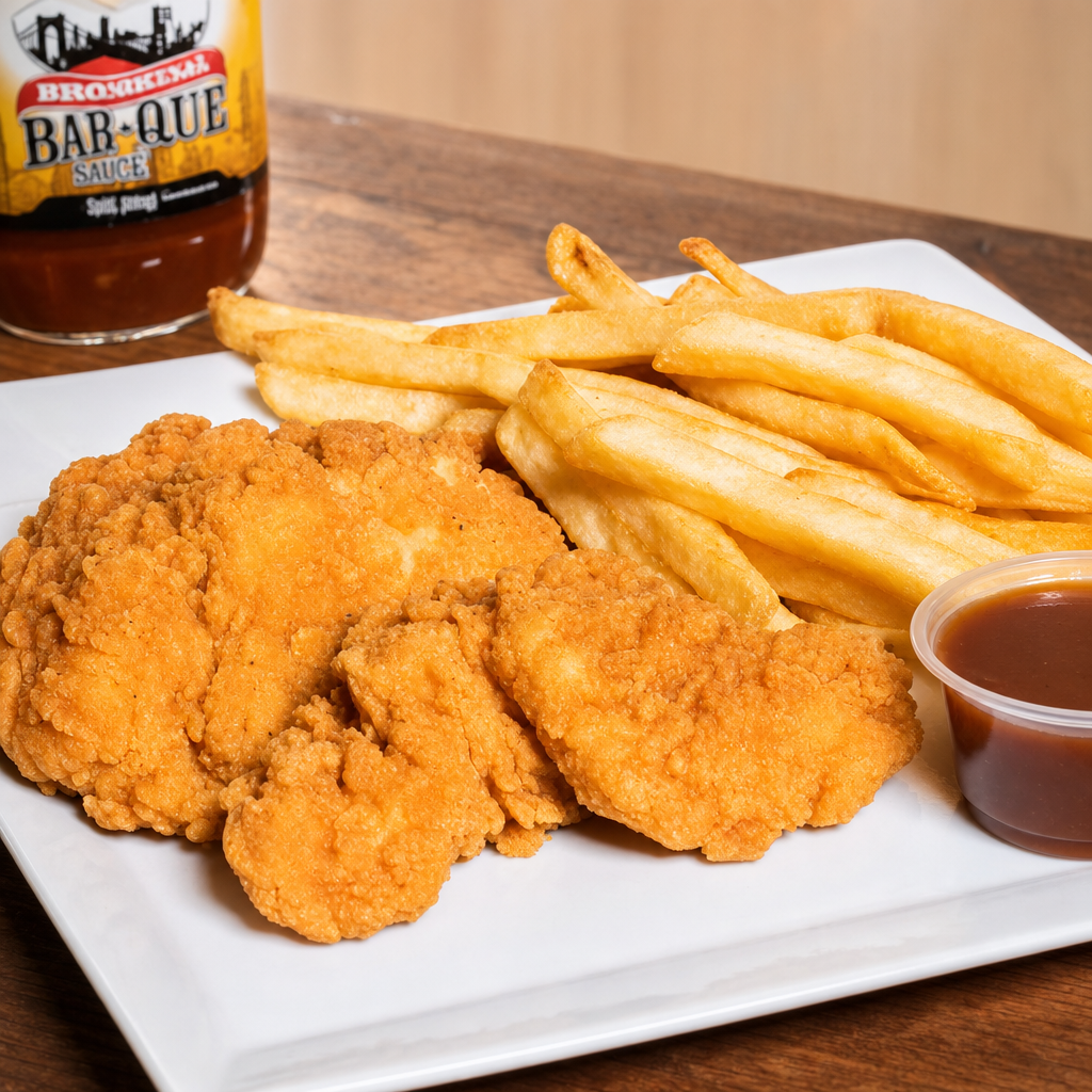 5 Chicken tenders and fries.