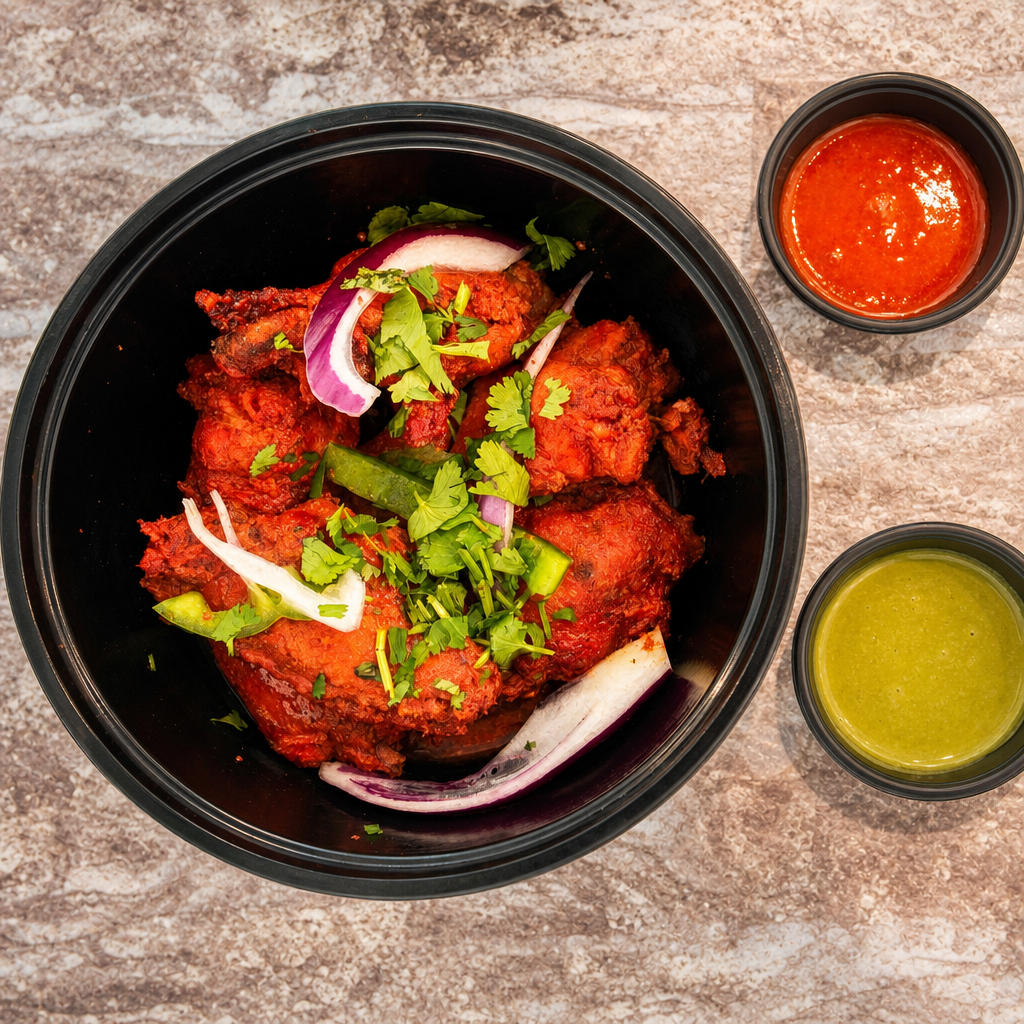 Tandoori chicken wings (6 Pcs) - Breaded.