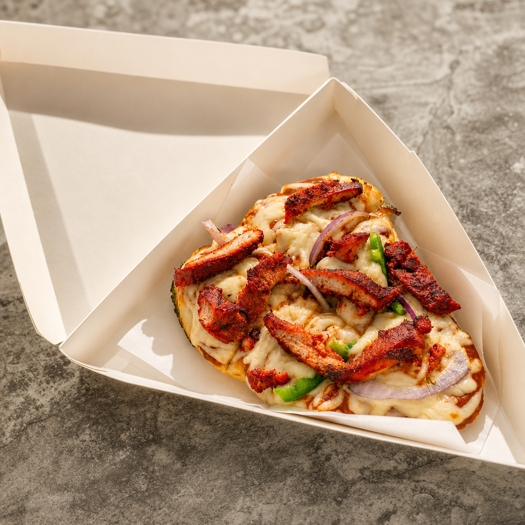 Tandoori Chicken Naan Pizza.