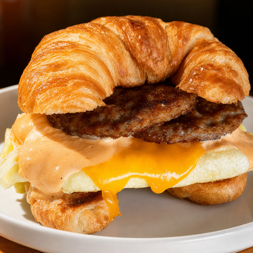 Croissant Breakfast Sandwich.