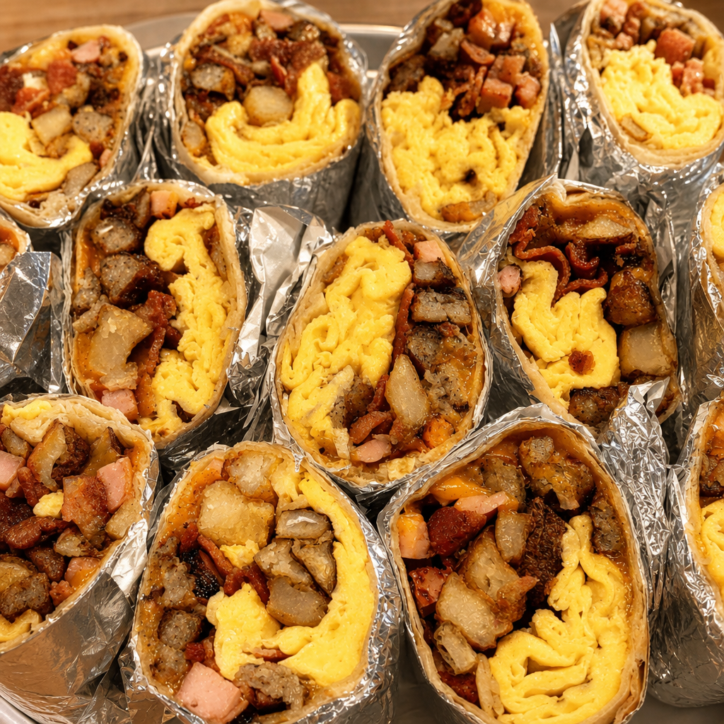 10 Loaded Burritos (catering).