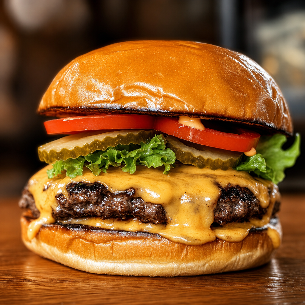 Cheeseburger, Fries & Drink.