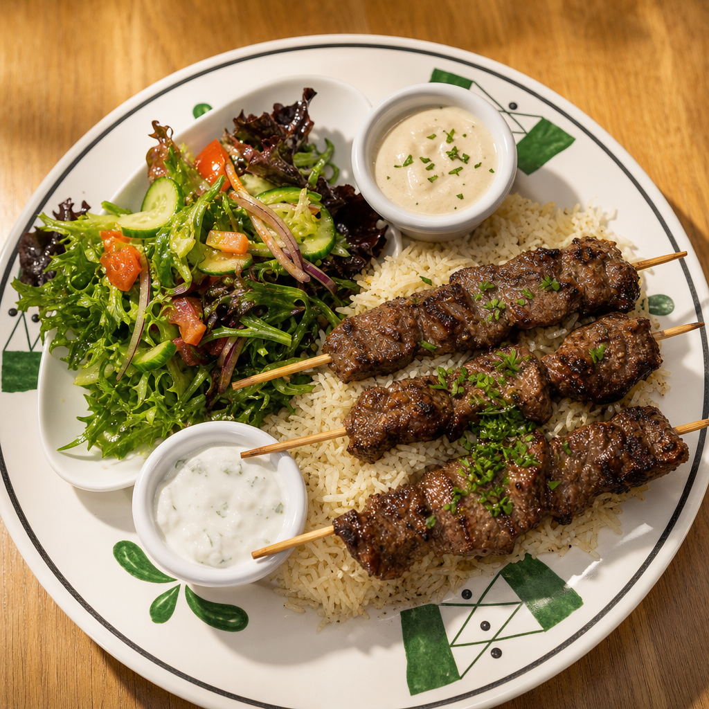Beef Kabob Plate.