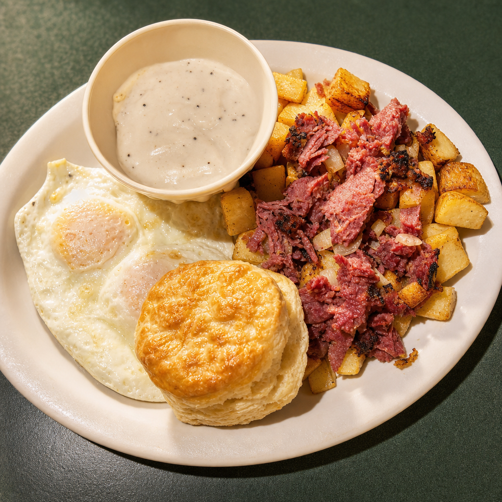 15. Corn Beef Hash & Eggs.