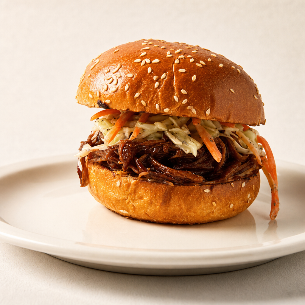 Pulled Brisket Sandwich.