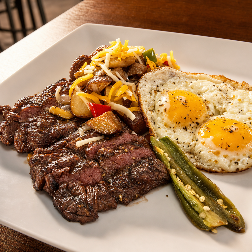 Steak and Eggs.