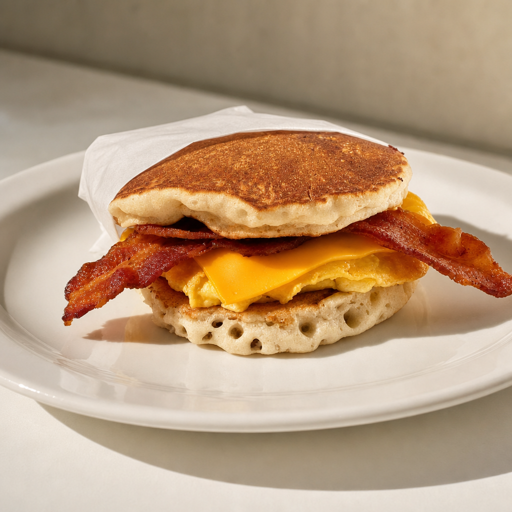 Sweet Maple Egg Griddle Sandwich.