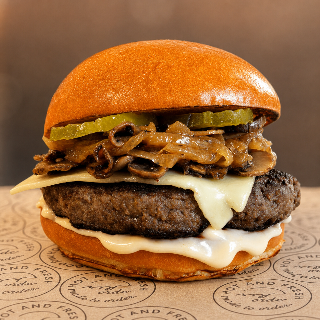 1 - Swiss Mushroom Burger.