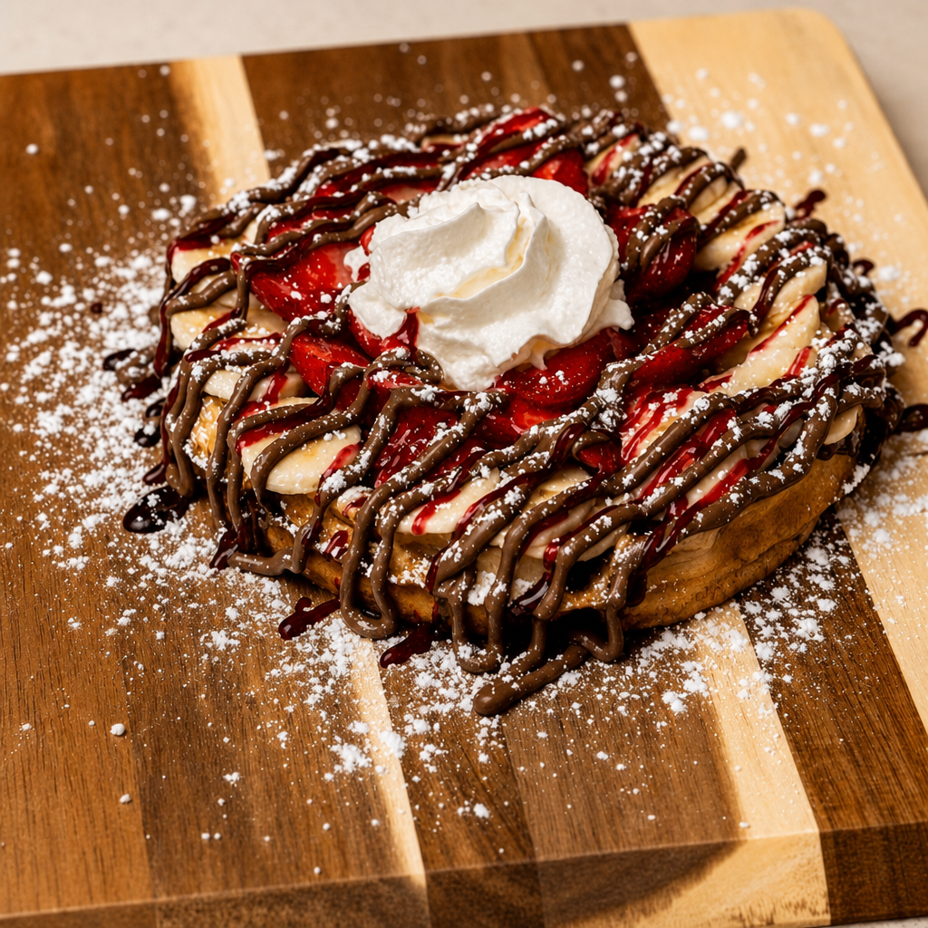 Strawberry and Banana Waffle