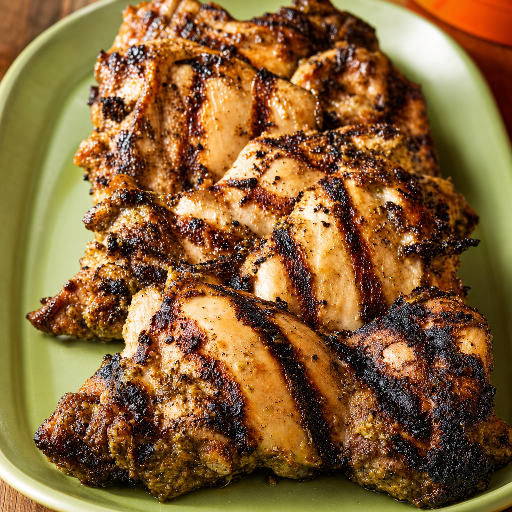 Jamaican Jerk Boneless Thighs (4 Pieces).