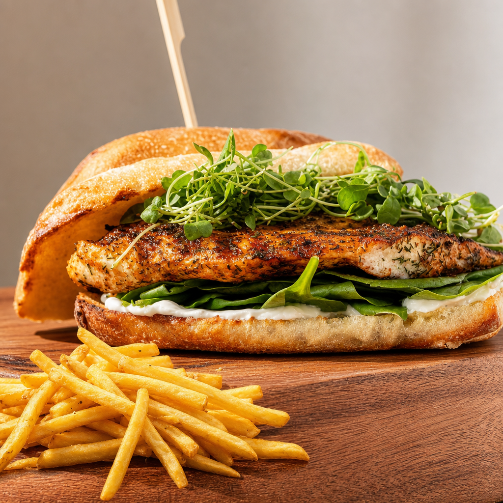 Combo: Italian Herb Chicken Sandwich with Fries.