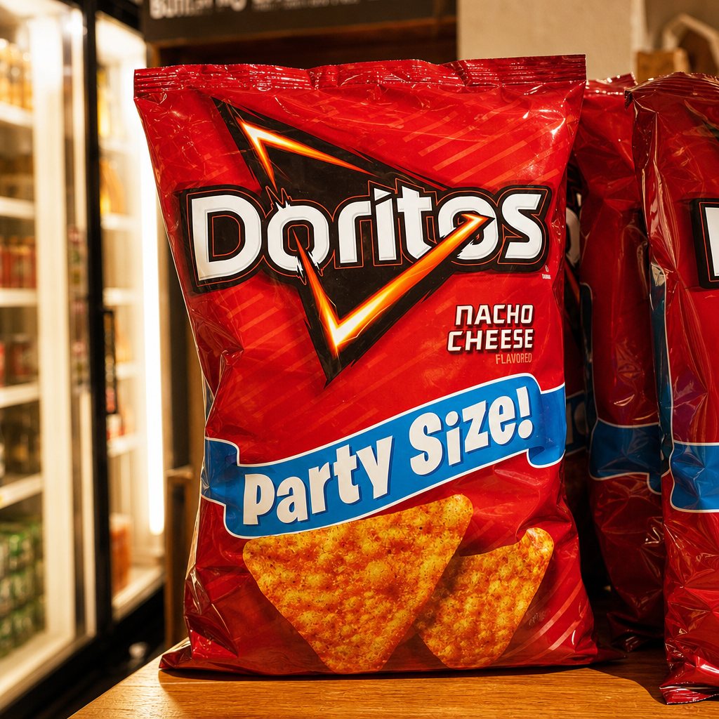 Party Size Doritos Nacho Cheese.