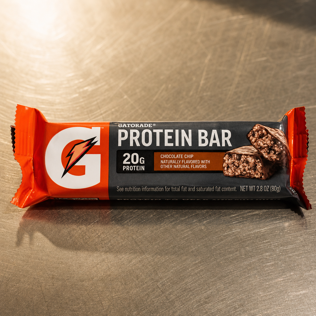 Choc Chip Gatorade Protein Bar 20 Grams.
