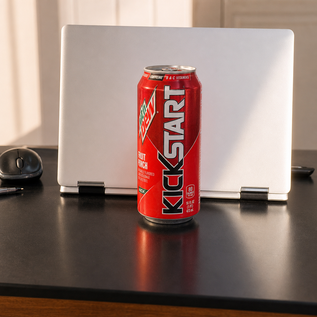 Mt. Dew Kickstart Fruit Punch.