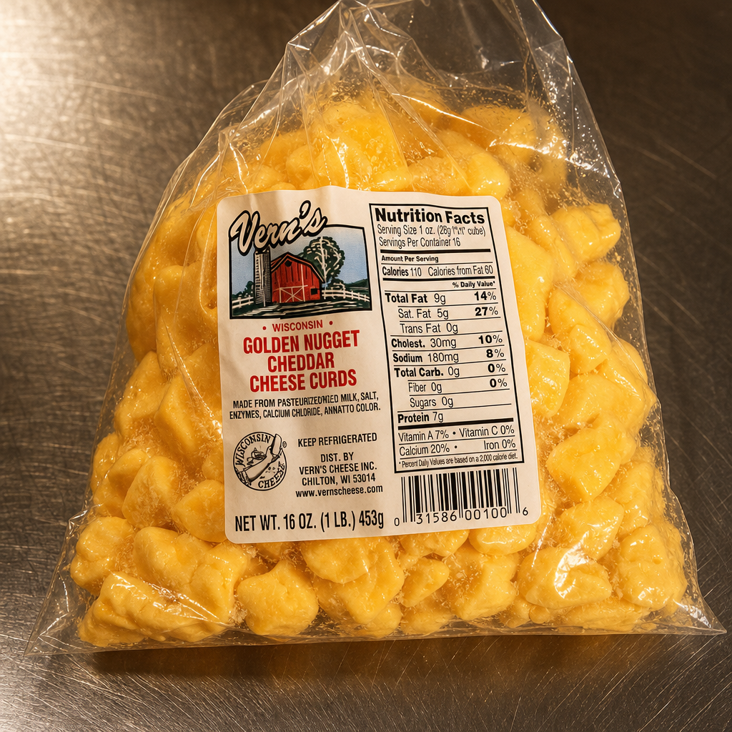 Vern’s All Famous Cheddar Cheese Curds 1 LB.