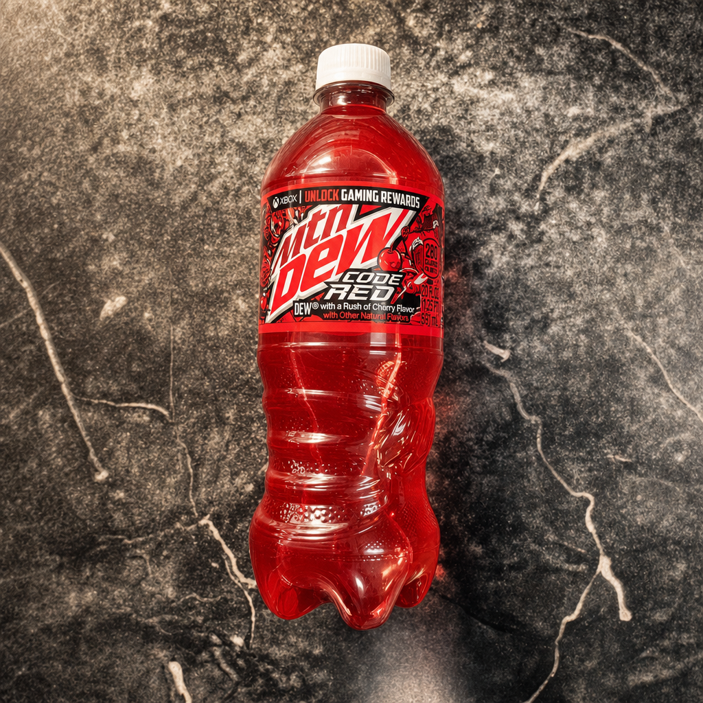 Mtn Dew Code Red 20oz Bottle.