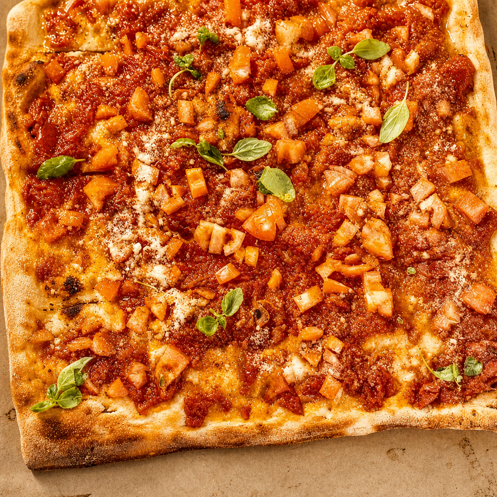 Grandma Tomato Pizza.