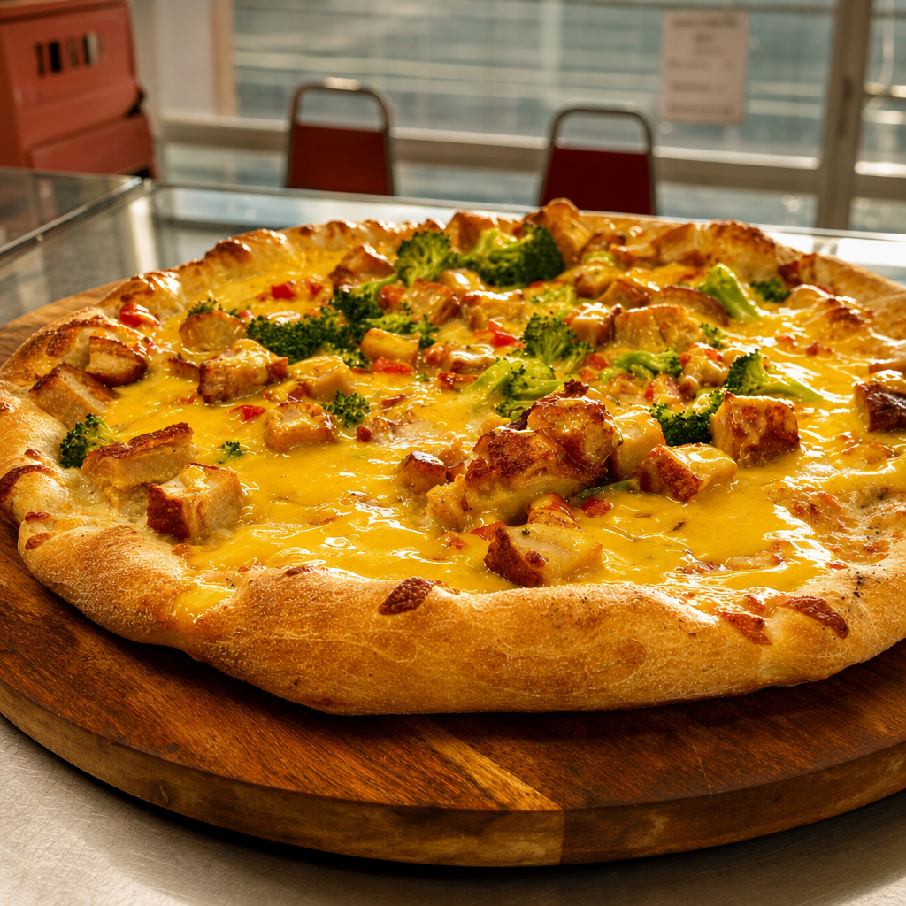 Chicken Honey Mustard Pizza.