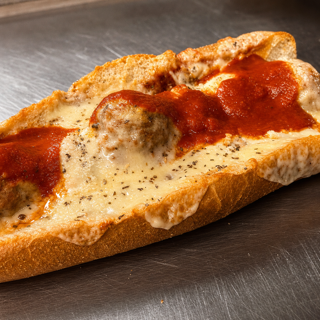 Meatball Parmigiana Hot Sub.