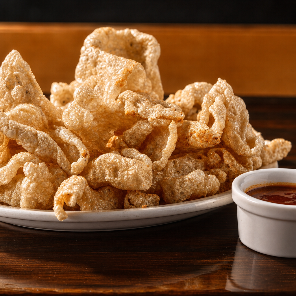 Chicharrones con Salsa Roja.