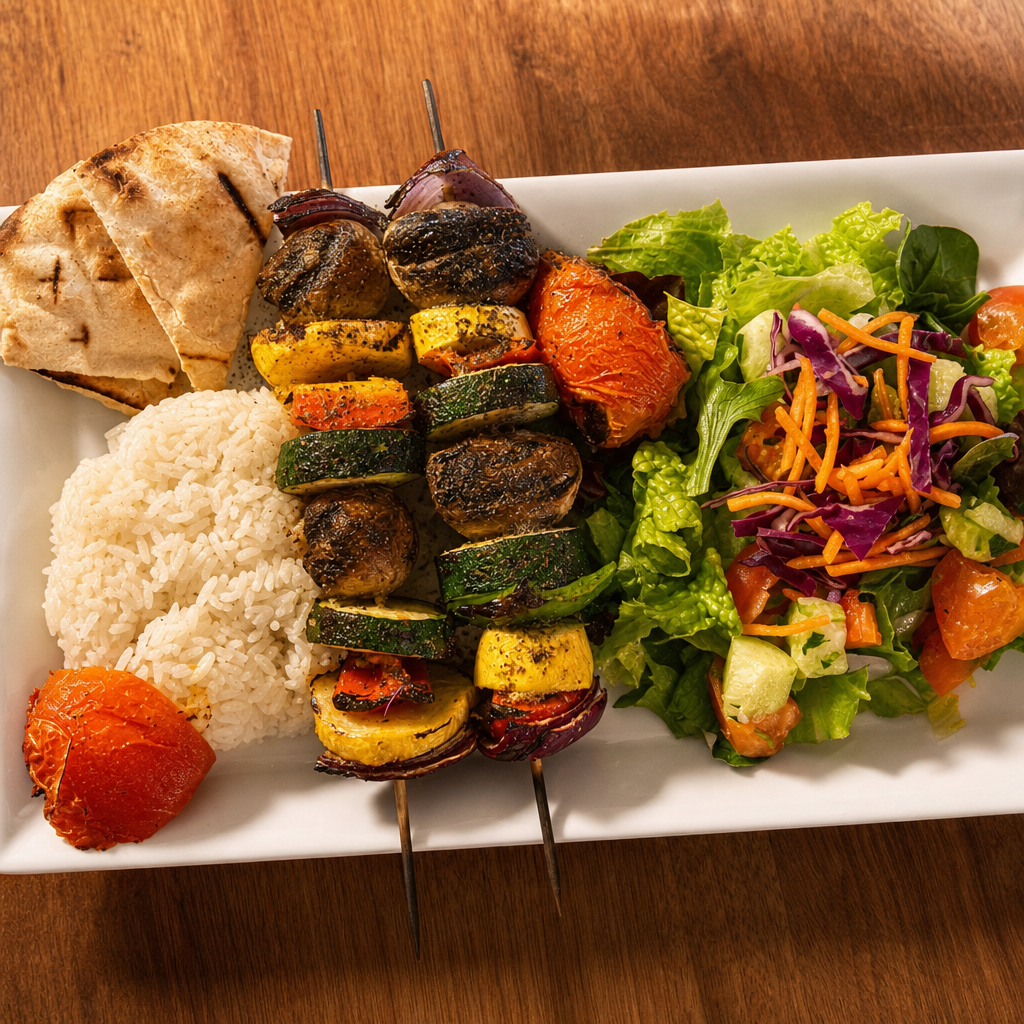 Veggie Kebab Plate.