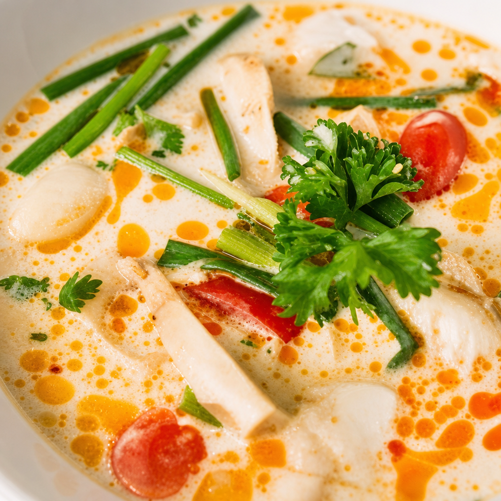 Tom Kha Gai (Chicken Coconut Soup).