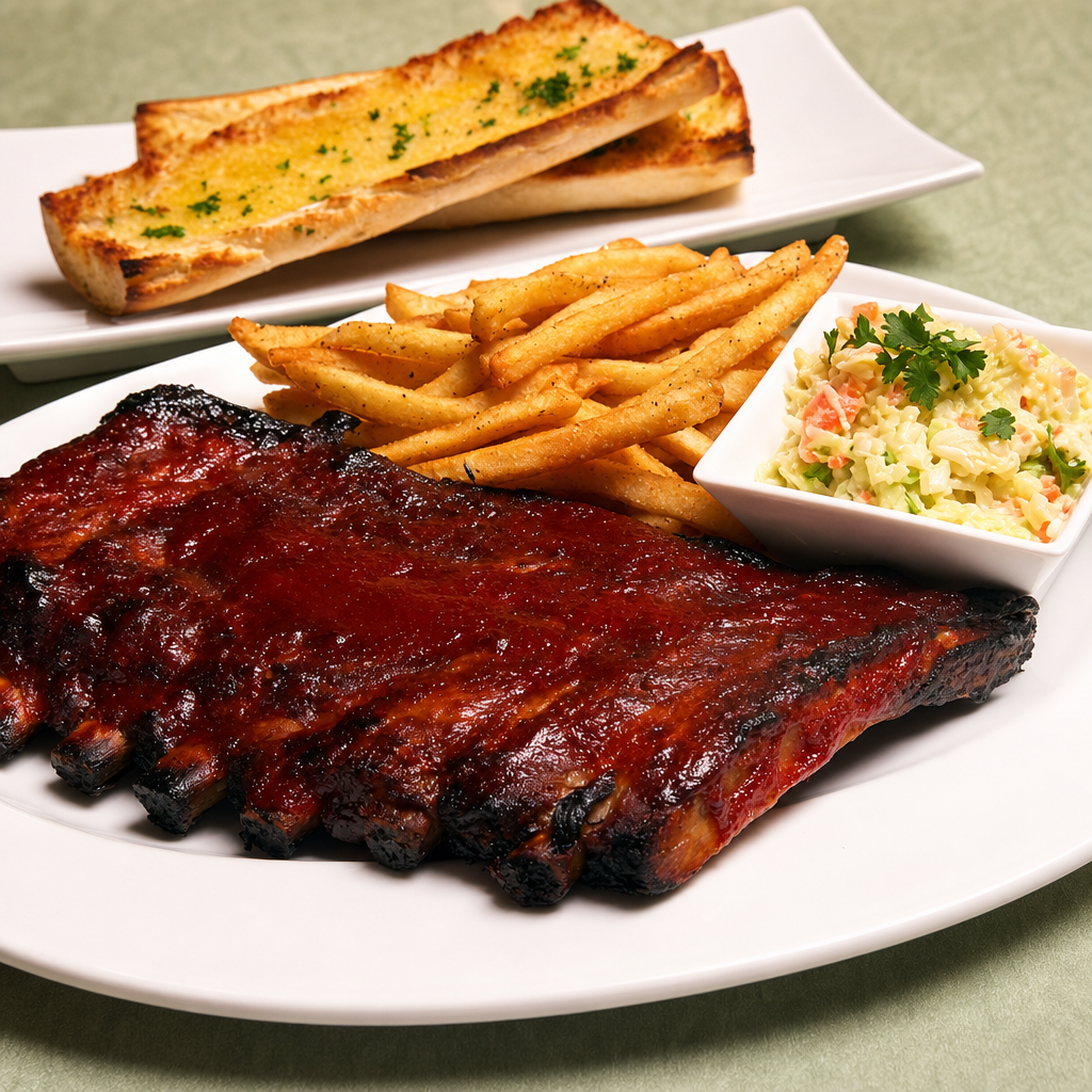 1/2 Slab BBQ Baby Back Ribs.