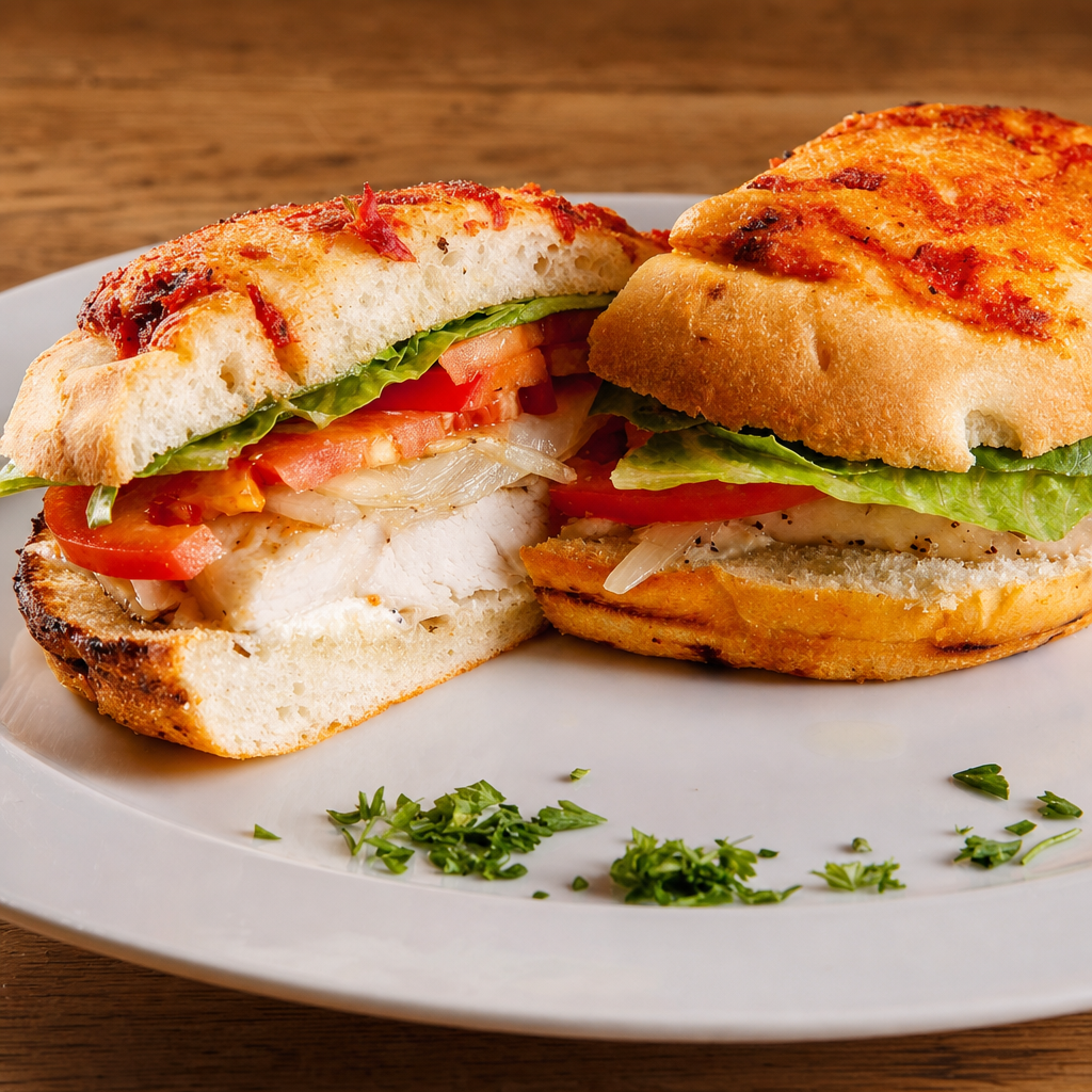 Chicken Athena Focaccia.