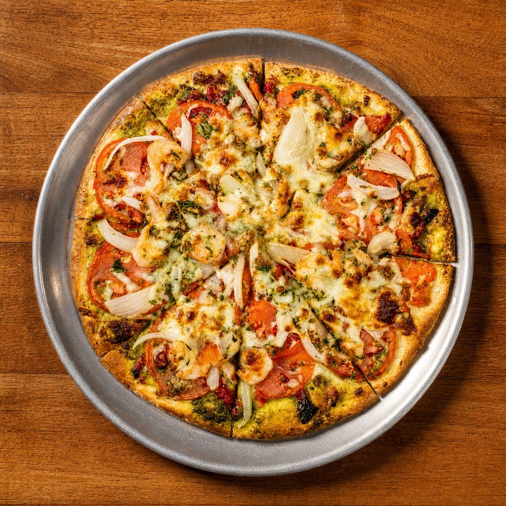 Small Pesto Lovers Pizza.
