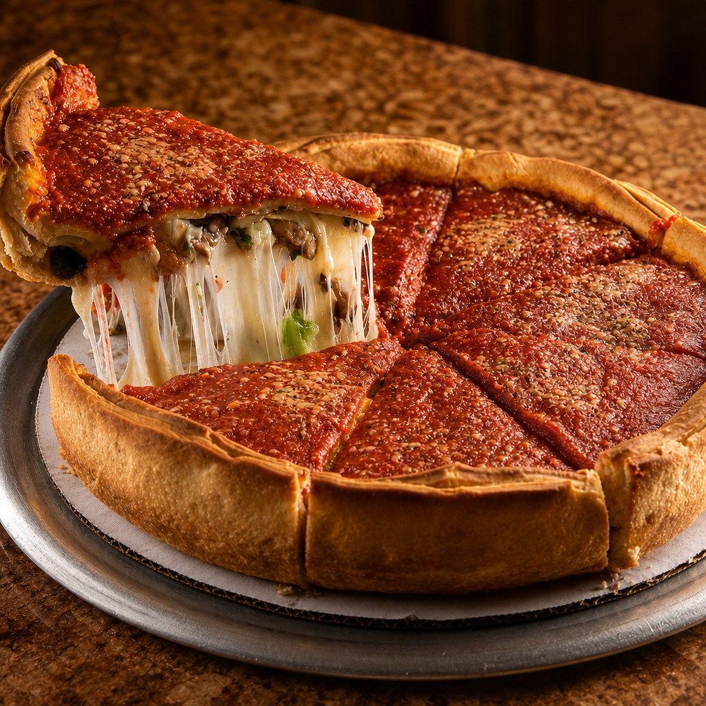 Large Supreme Stuffed Pizza.
