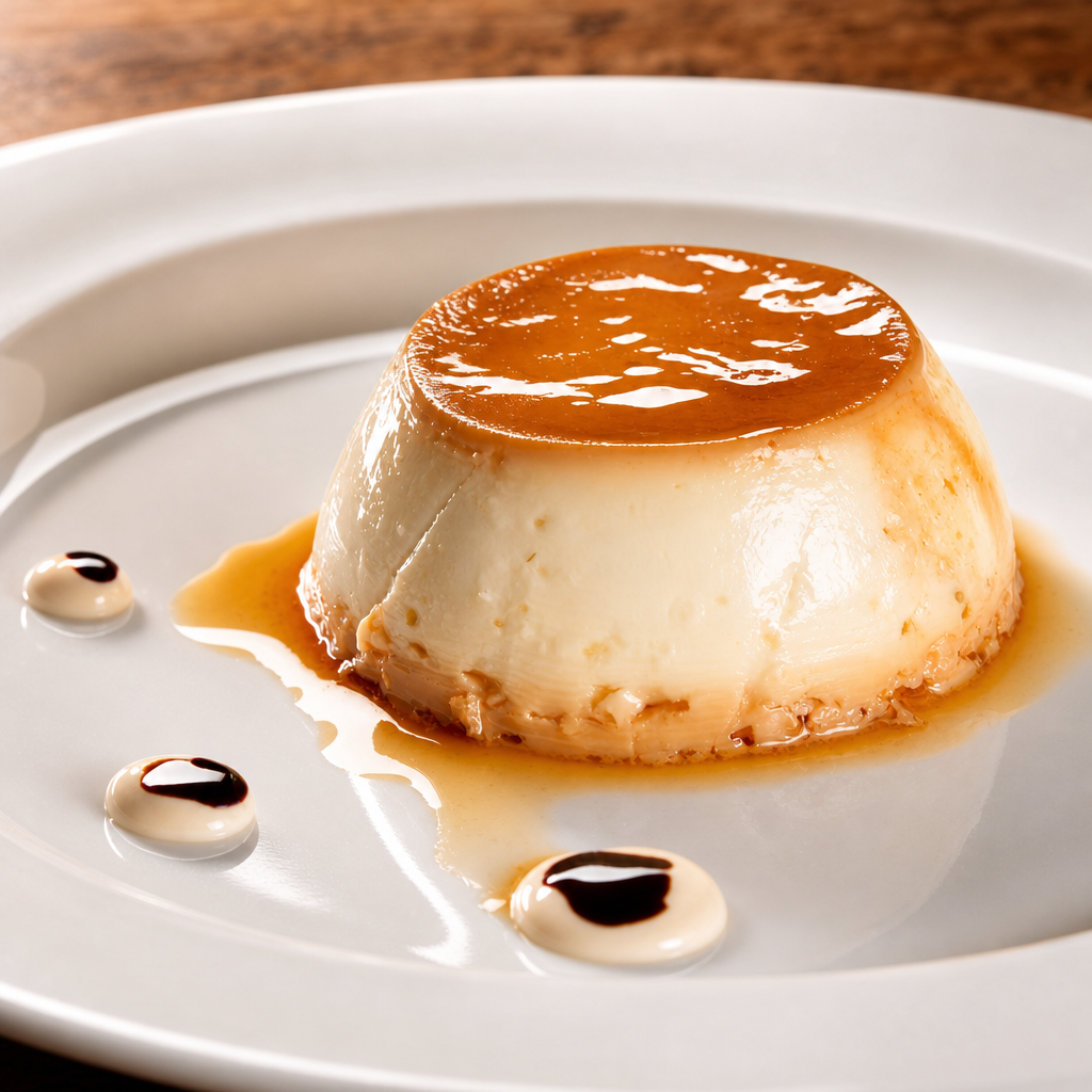 Flan with Dulce de Leche.