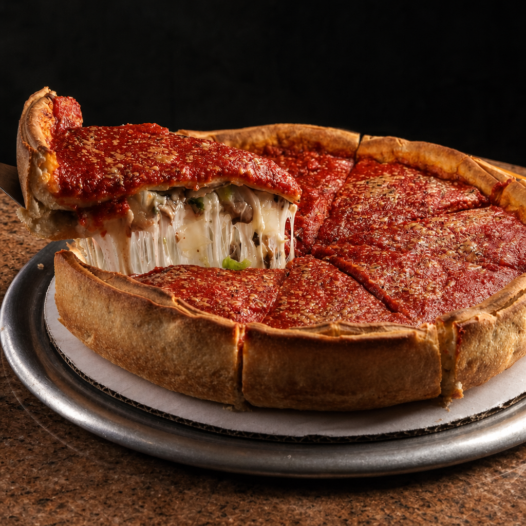 Medium Special Stuffed Pizza.