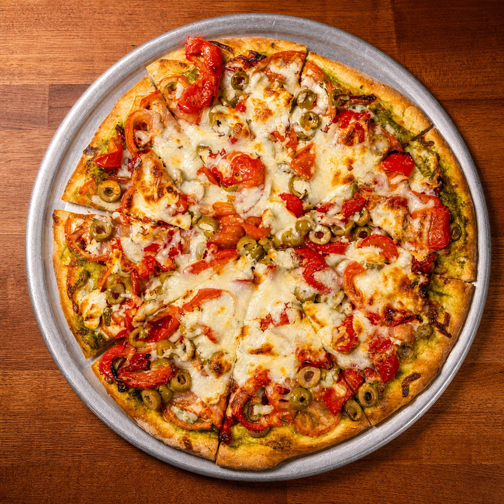 Medium Grecian Delight Pizza.