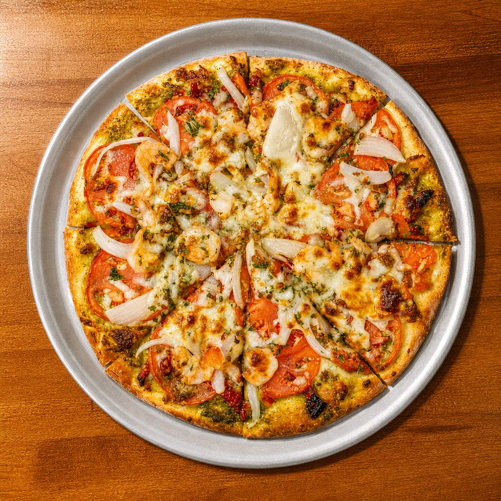 Large Pesto Lovers Pizza.