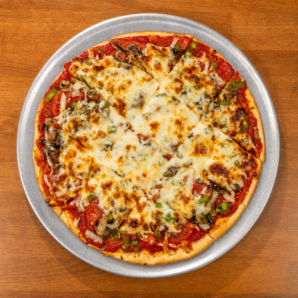 Medium Veggie Thin Crust Pizza.