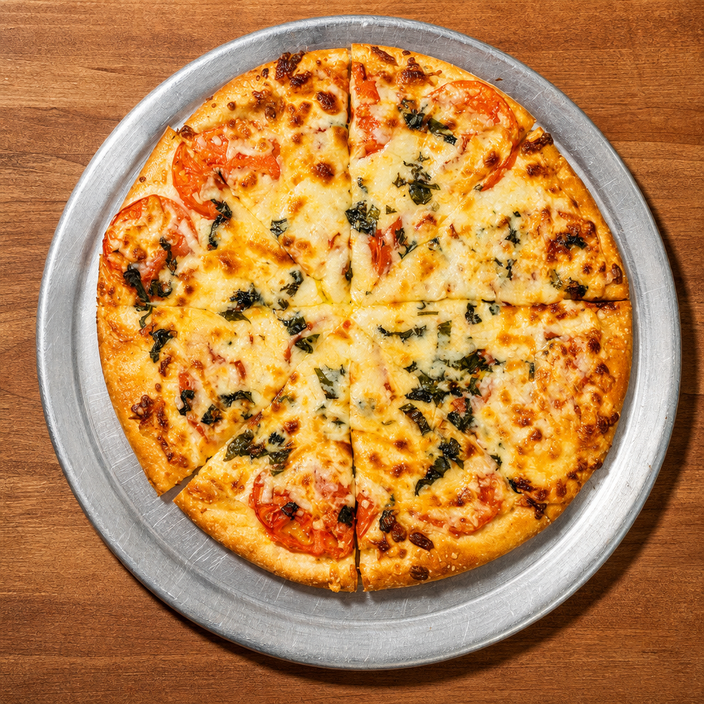 Large Four Cheese Pizza.