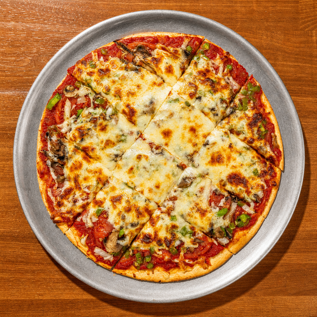 Small Veggie Thin Crust Pizza.