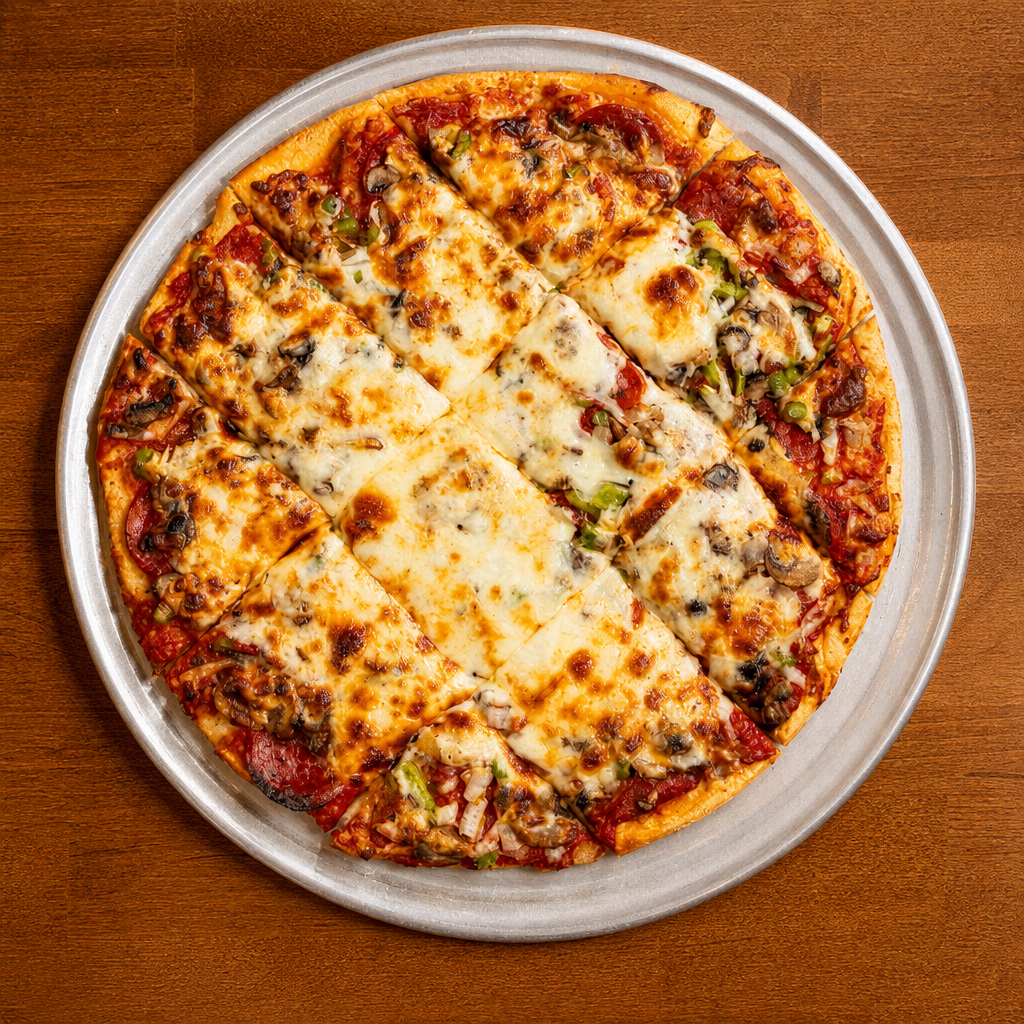 16" Supreme Thin Crust Pizza.