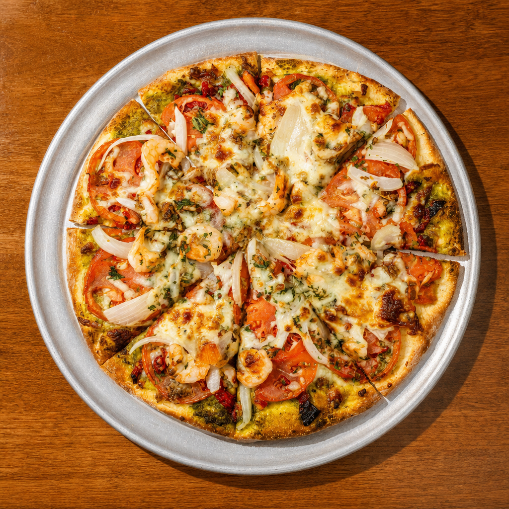 Medium Pesto Lovers Pizza.
