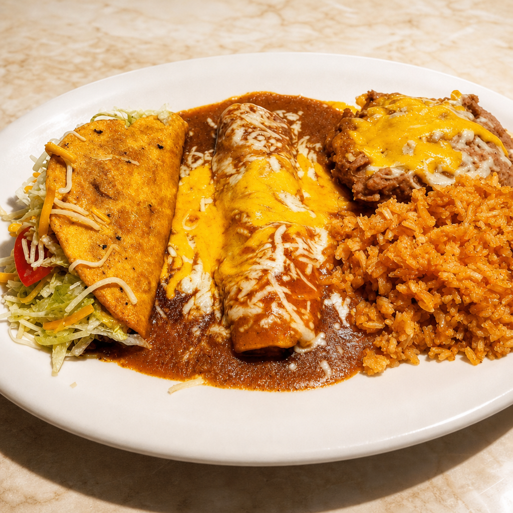 Chicken Enchilada, Beef Taco Combo.