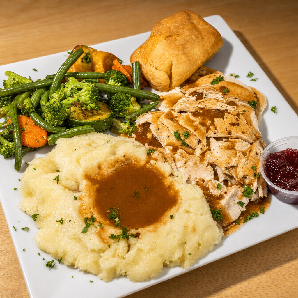 Roasted Turkey with Gravy.