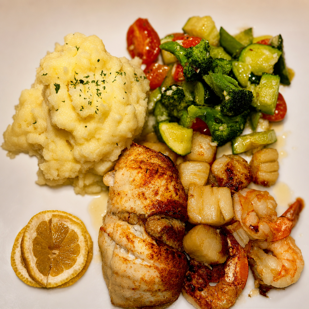 Broiled Seafood Platter.