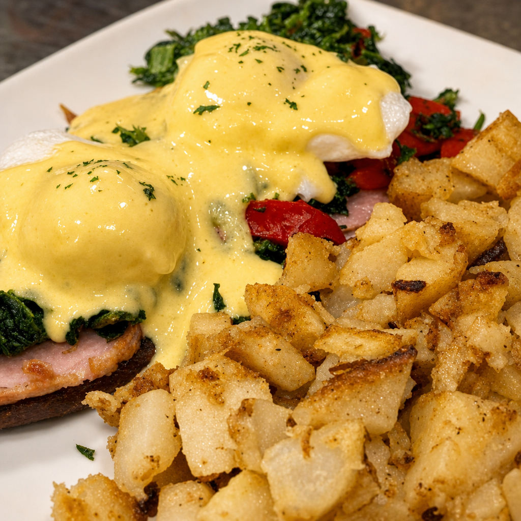 Spinach and Pesto Benedict.